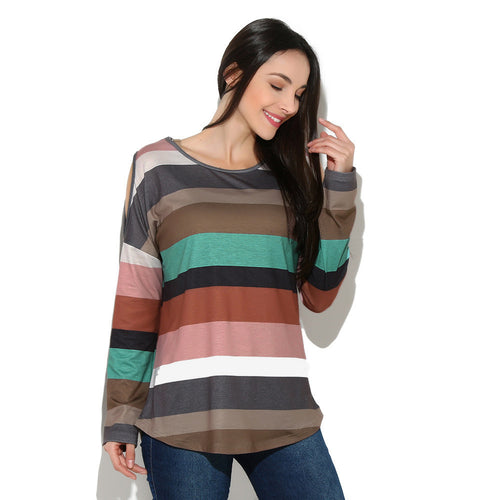 Striped Cotton Blend Long Sleeve Shirt - Superior Urban