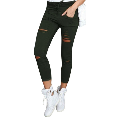 Skinny Ripped Pants High Waist - Cotton Blend - Superior Urban